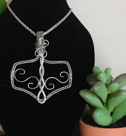 Mjolnir Thor's Hammer Silver Necklace Charm