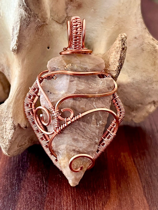 Copper Wire Wrapped Arrowhead