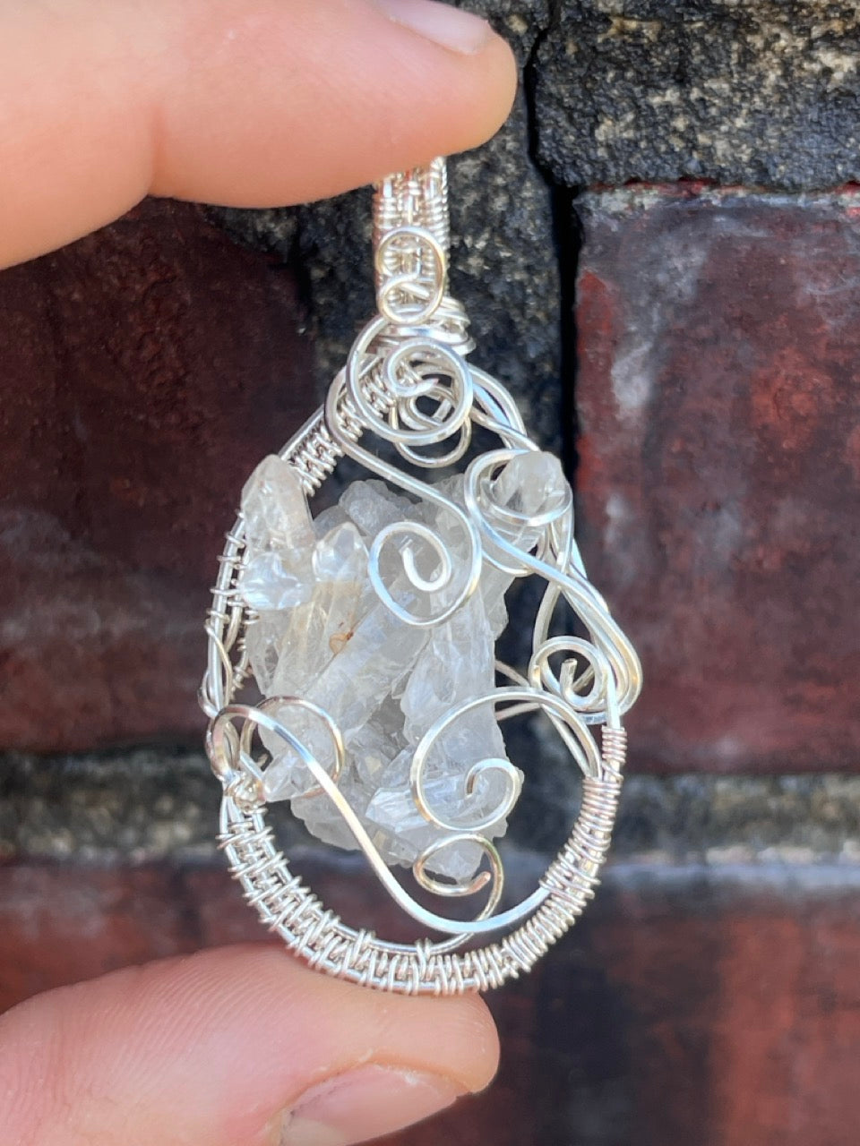 Wire Wrapped Quartz Crystal Cluster