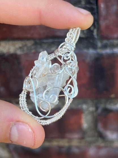 Wire Wrapped Quartz Crystal Cluster