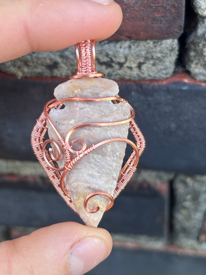 Copper Wire Wrapped Arrowhead