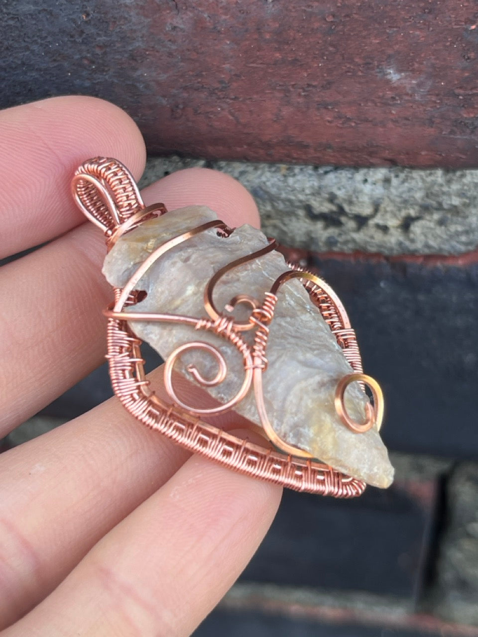 Copper Wire Wrapped Arrowhead