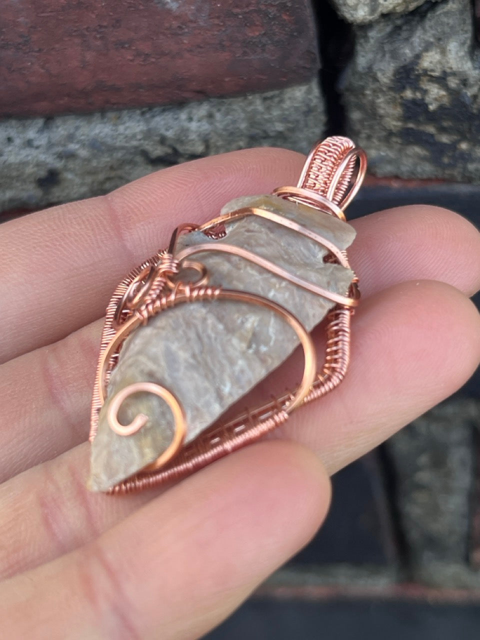 Copper Wire Wrapped Arrowhead