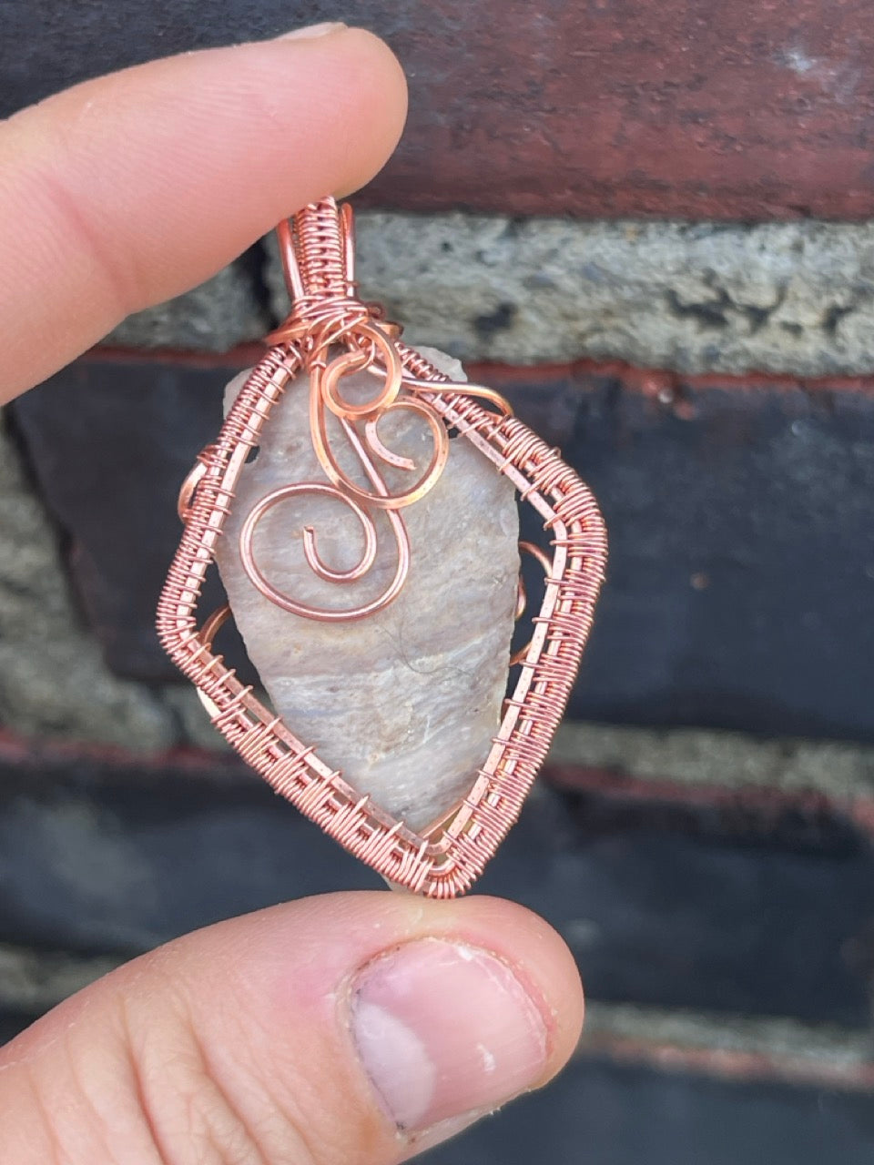 Copper Wire Wrapped Arrowhead