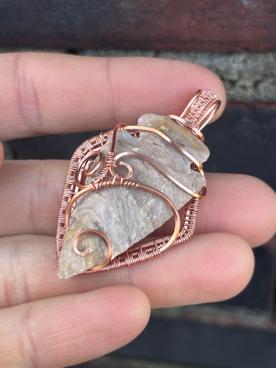 Copper Wire Wrapped Arrowhead