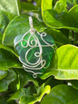 Forest Green Wire Wrapped Seaglass Necklace Pendant