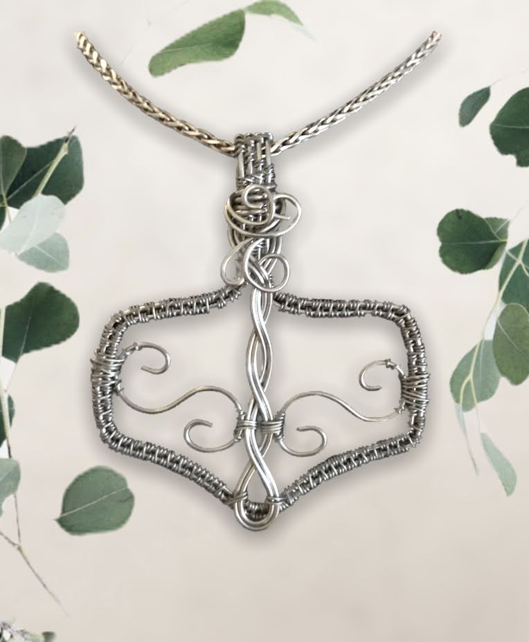 Mjolnir Thor's Hammer Silver Necklace Charm