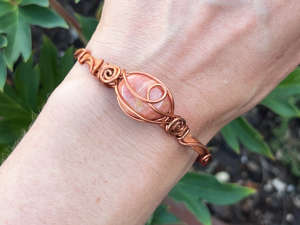 Copper Orange Agate Cuff