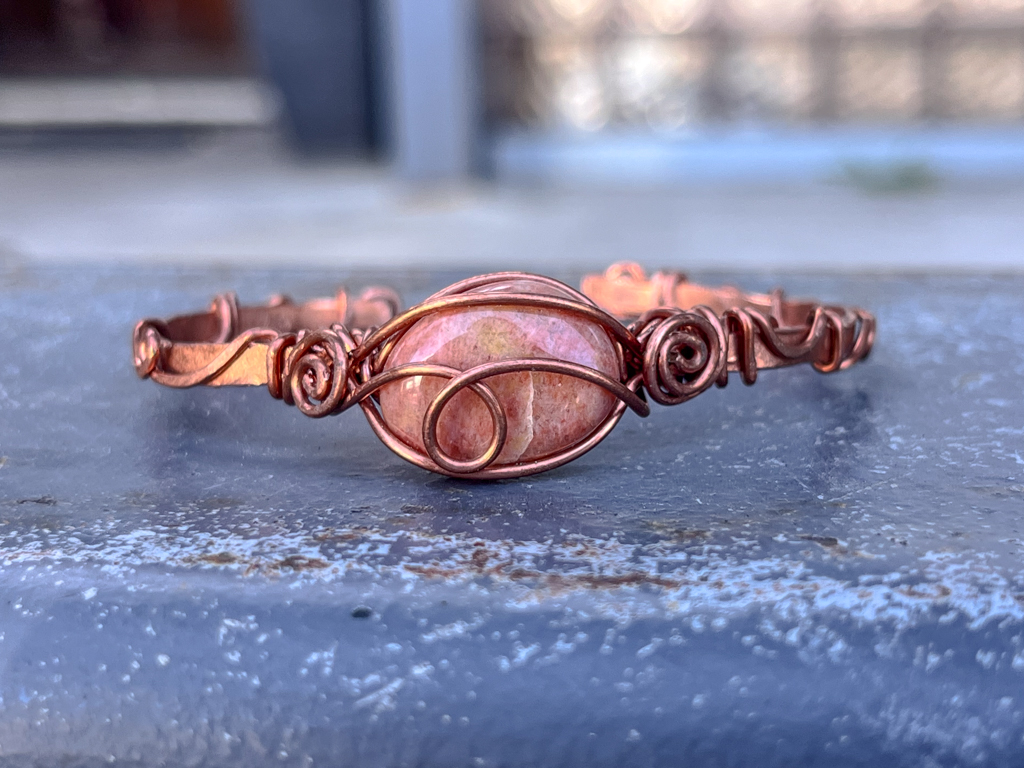 Copper Orange Agate Cuff