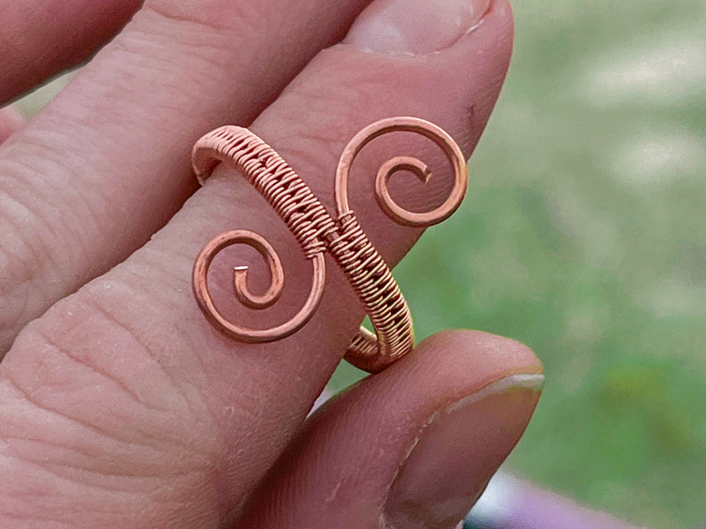 Copper Spiral Woven Ring