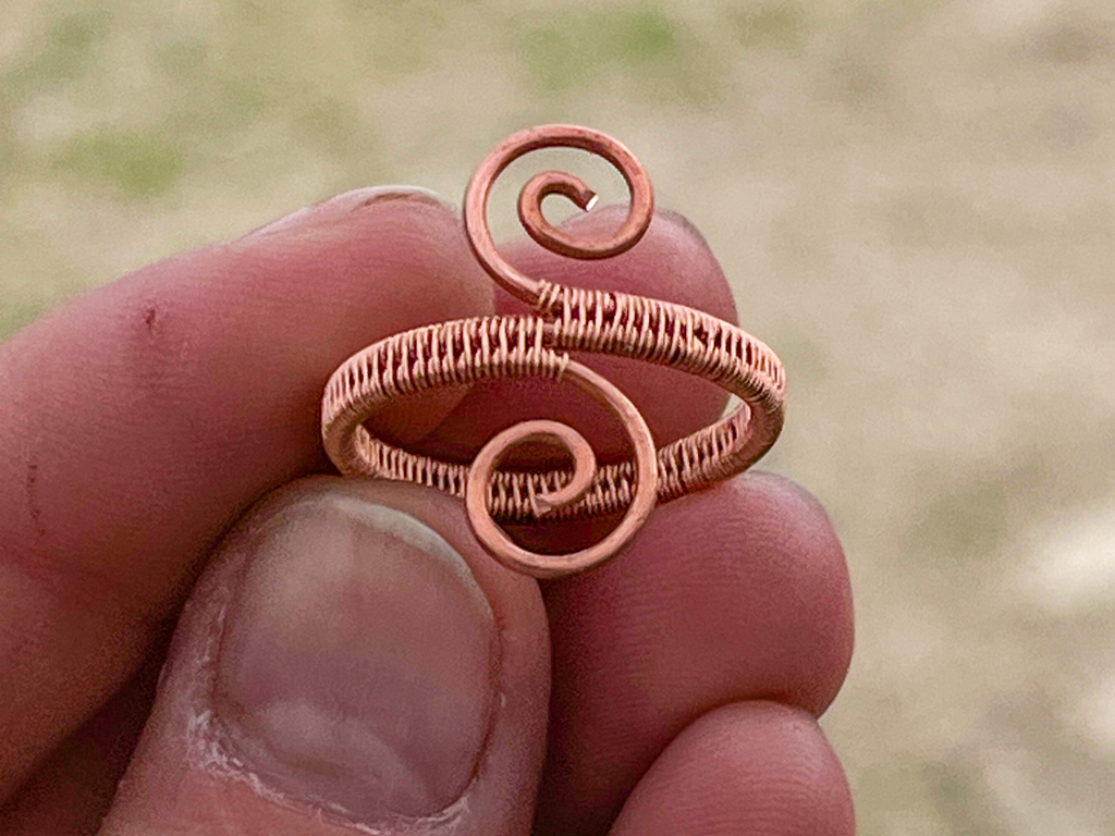 Copper Spiral Woven Ring