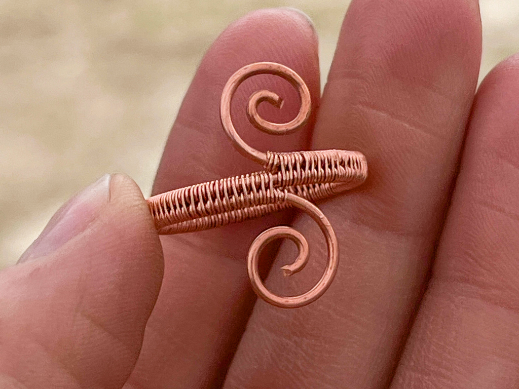 Copper Spiral Woven Ring