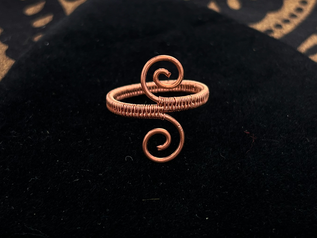 Copper Spiral Woven Ring