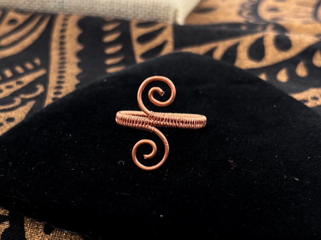Copper Spiral Woven Ring