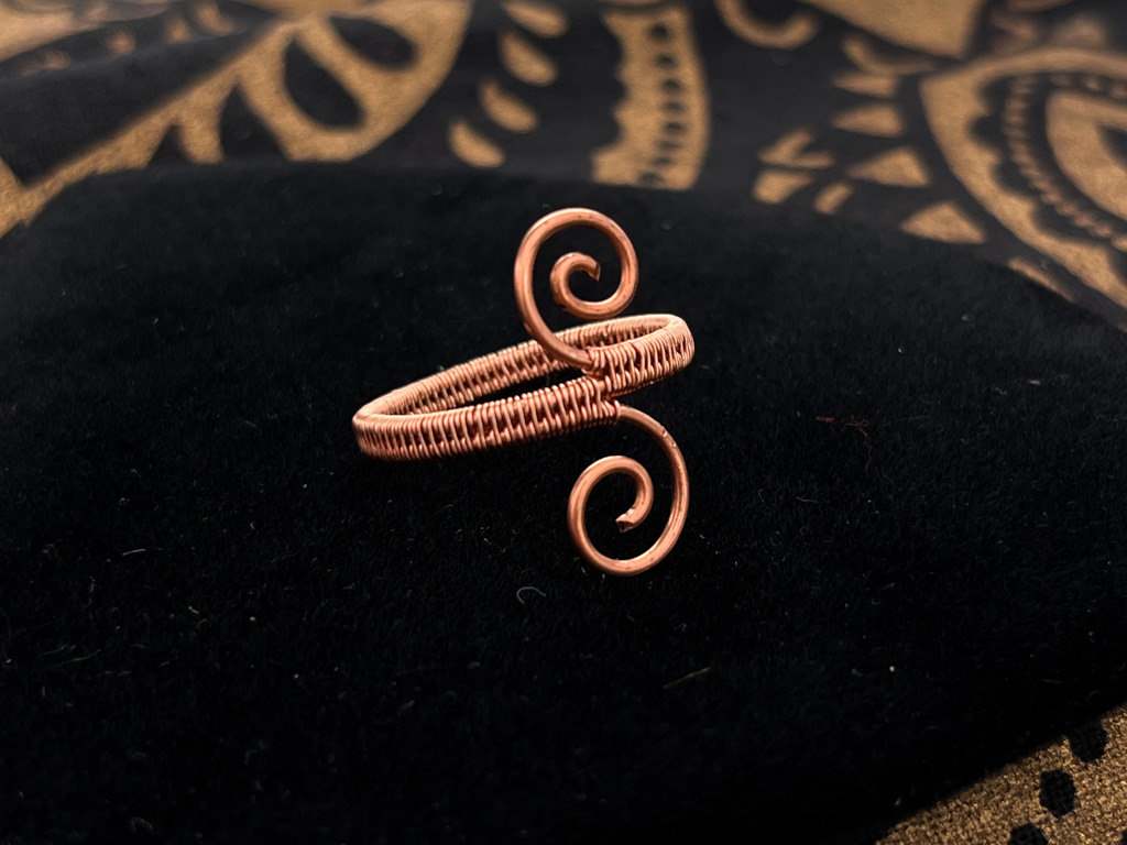 Copper Spiral Woven Ring