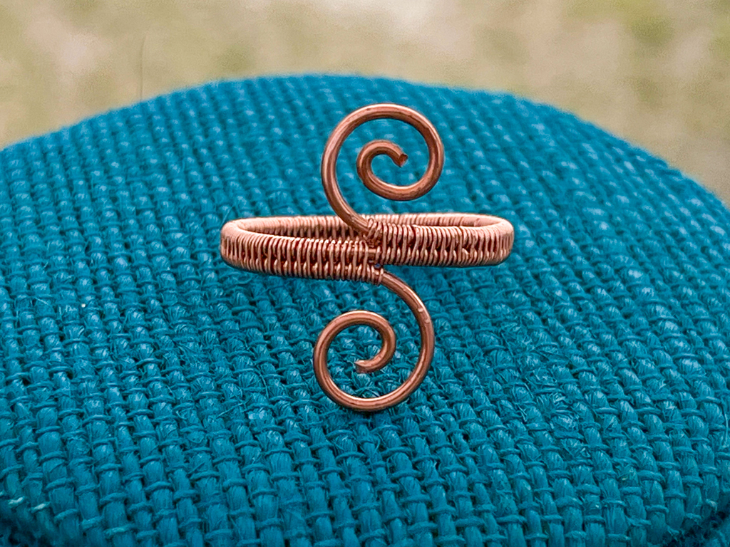 Copper Spiral Woven Ring