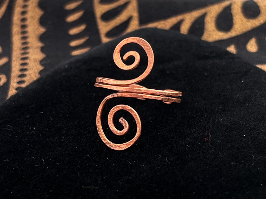 Hammered Copper Spiral Ring