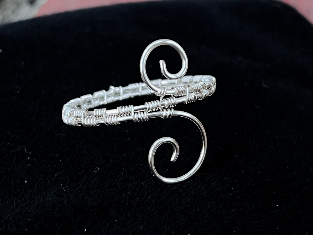 Silver Spiral Woven Ring